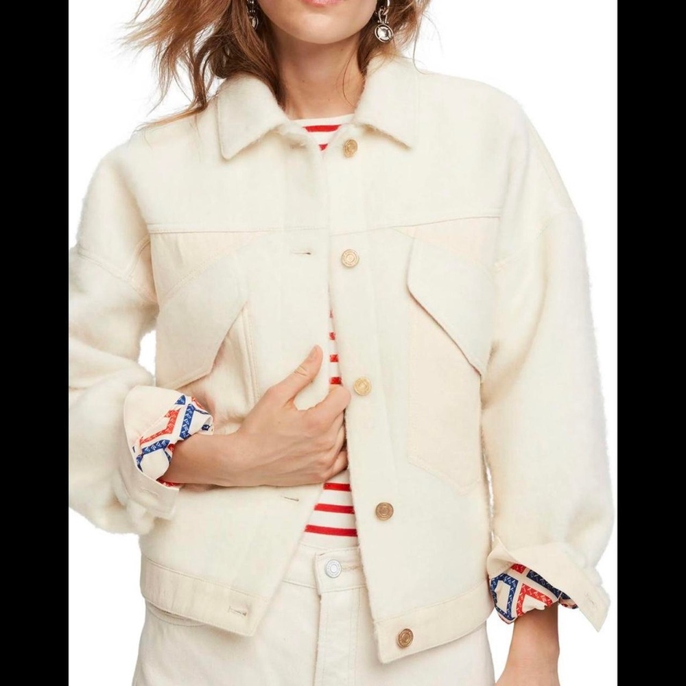 Scotch & Soda Oversized Wool Blend Trucker Jacket size M